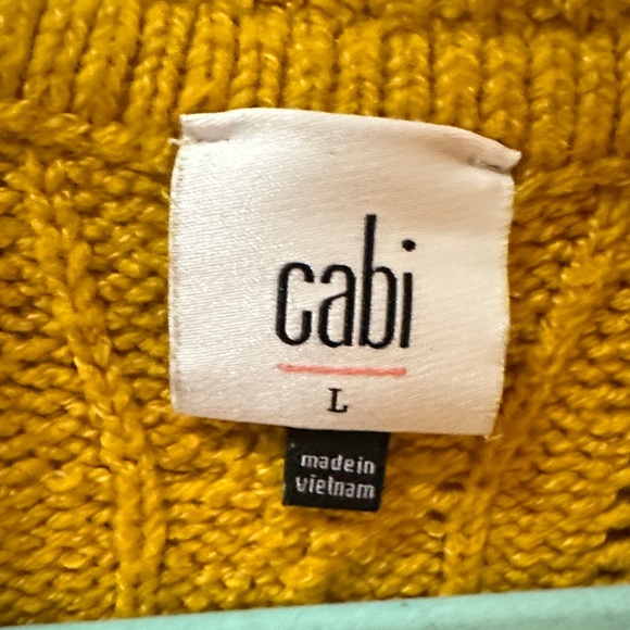 CAbi Shipshape Mustard V-Neck Pullover Sweater in Dijon Mustard Yellow - Picture 3 of 13